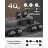 SONGMICS hantelių rinkinys su jungiamąja strypu 40 kg, juodas kaip rašalas