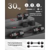 SONGMICS hantelių rinkinys su jungiamąja strypu 30 kg namams, tamsiai juodos spalvos