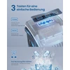 SONGMICS ledo kubelių gaminimo aparatas, savaiminio valymo funkcija, per 6 minutes pagamina 9 kubelius dviejų dydžių, 12 kg per 24 valandas, nešiojamas, virtuvė, bendrabutis, vakarėlis, kempingas, juodos spalvos