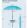 Songmics 200 cm ilgio skėtį galima sulenkti 30° kampu iš abiejų pusių, reguliuojamo aukščio, mėlynos spalvos