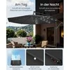 Songmics Skėčiai su LED saulės apšvietimu ir stovu
