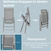 SONGMICS sodo kėdės, 2 vnt. rinkinys, sulankstomos kėdės, lauko kėdės su tvirtu aliuminio rėmu, 8 pakopų reguliuojama atlošo aukštis, atlaiko iki 150 kg svorį, juodos spalvos