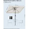 Songmics Stačiakampio formos balkono skėtis 200 x 150 cm, smėlio spalvos