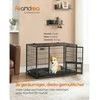 Songmics Feandrea Patvarus ir transportabilus narvas šunims 92,5 x 57,5 x 64 cm, juodas