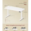 Songmics Reguliuojamo aukščio stalas 140 × 60 x 72-120cm