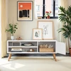 TV staliukas Songmics TV spintelė 120x40x49 cm medinė balta