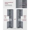 Vasagle Badezimmerschrank 30 x 30 x 170 cm mystisches Grau