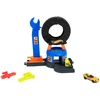 Hot Wheels City dirbtuvės ištiesiama padanga – automobilio trasa + transporto priemonė