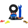 Hot Wheels City dirbtuvės ištiesiama padanga – automobilio trasa + transporto priemonė