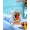 Widdop Co Disney Princess Moana Vaiana floral decorative glass mug