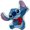 Stitch pagalvė su raudona širdele