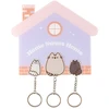 Pusheen magnetinė raktų kabykla su 3 pakabukais