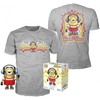 Funko Set figure POP &amp; Tee Minions Roller Skating Stuart Metallic Exclusive XL