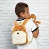 Perletti Benji Bear reversible backpack with plush toy 25cm
