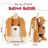 Perletti Benji Bear reversible backpack with plush toy 25cm