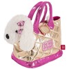 Perletti Hand bag + plush golden Didi dog 28cm