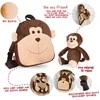 Perletti Max Monkey reversible backpack with plush toy 25cm