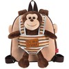 Perletti Max Monkey reversible backpack with plush toy 25cm