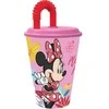 STOR Minnie Mouse puodelis su šiaudeliu, 430 ml