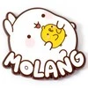 The Carat Shop Molang and Piu Piu Logo pin badge