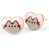 Pusheen Klasikiniai širdies formos auskarai