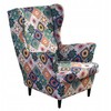 Užvalkalas foteliui su aukštu atlošu, mandalos rašto