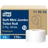Tualetinis popierius TORK PREMIUM MINI JUMBO T2 110253, 2 sl., 9.7 cm x 170 m, balta sp.