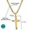 Plieno grandinėlė su kryžium , 6 mm pločio, 60 ​​cm ilgio