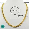 Titano plieno grandinėlė, 5 mm pločio, 50 ​​cm ilgio
