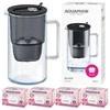 Aquaphor Glass 2,5 l stiklinis filtravimo ąsotis + 4 Maxfor Mg filtrai, juodas
