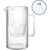 Aquaphor Glass, stiklinis 2,5 l filtravimo ąsotis su 3vnt Maxfor+ kasetėmis, baltas