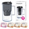 Aquaphor Glass 2,5 l stiklinis filtravimo ąsotis + 4 Maxfor (1Mg+3 H) filtrai, juodos spalvos
