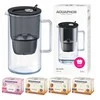 Aquaphor Glass 2,5 l stiklinis filtravimo ąsotis + 4 Maxfor (1Mg+3 H) filtrai, juodos spalvos