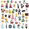 Netaikoma 48 vnt Super Mario Bros minifigūrėlės žaislai lėlių veiksmo figūrėlės Modelių papuošalai Gimtadienio torto papuošimo dovanos