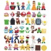 48vnt./ rinkinys Super Mario Family Luigi Yoshi Bowser Wario Peach Toad Daisy Figūros modelio žaislai
