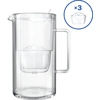 Aquaphor Glass, stiklinis 2,5 l filtravimo ąsotis su 3vnt Maxfor+ kasetėmis, baltas