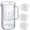 Aquaphor Glass, stiklinis 2,5 l filtravimo ąsotis su 3vnt Maxfor+ kasetėmis, baltas