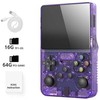 DATA FROG R36S retro delninis vaizdo žaidimų konsolė Linux sistema 3,5 colio IPS žaidimų ekranas, nešiojamas kišeninis vaizdo grotuvas 2023(PURPULINĖ)