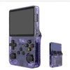 De'Luxe R36S Retro vaizdo delninė žaidimų konsolė, skirta 64G ir 1500 klasikiniams žaidimams, violetinė