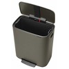 Brabantia Šiukšlių dėžė su pedalu, Bo 60L - platinos spalvos