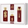 Lattafa Ansaam Gold komplektas woda perfumowana spray 100ml + woda perfumowana spray 20ml + dezodorant spray 200ml