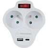 Esperanza ELK311W Electrical splitter 2 GN. USB-C USB-A ON. Baltas