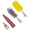 Akuku buteliukų, puodelių ir žindukų silikoninis šepetys su kempine, beige/pink, A0512