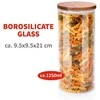 Alpina - stiklinis indas / laikymo indas su dangteliu 1250 ml 9,5 x 21 cm