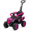 Baby Mix Ruggy elektrinis pasivažinėjimas su rožine kreipiamuoju strypu