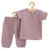 Kūdikių muslino rinkinys Marškinėliai ir kelnės New Baby levand, 56 (0-3m)