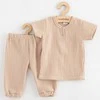 Kūdikių muslino rinkinys Marškinėliai ir kelnės New Baby smėlio spalvos, 62 (3-6m)