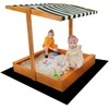 Baldakimas vaikams medinė smėlio dėžė Baby Mix 120x120 cm žalia ir balta