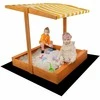 Baldakimas vaikams medinė smėlio dėžė Baby Mix 120x120 cm geltona ir balta