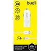 Budi - 1 USB automobilinis įkroviklis su LED indikatoriumi+USB tipo C laidas